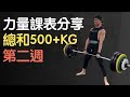 目標總和500+公斤｜來自台灣健力高手的課表｜第二週