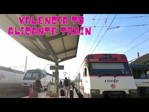 🌞Valencia Estación del Nord train to Alicante  ,tickets, seats ,views and station walk (4k)  🇪🇸