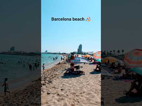 Barcelona beach ⛱️ #beachlife #travel #viral #spain #barcalona #workerlifestyle #trending #beachwalk
