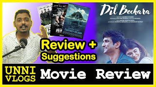Dil Bechara Review & 3 Movie Suggestion | Sushant Singh Rajput | Sanjana Sanghi | Unni Vlogs