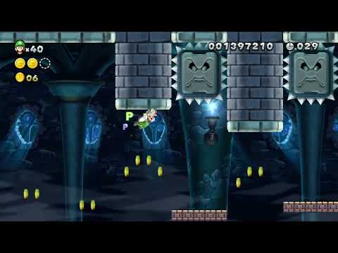 Wendy's Thwomp Castle (4-C) 100% Coinless | New Super Luigi U 100% Minimum Coins Challenge