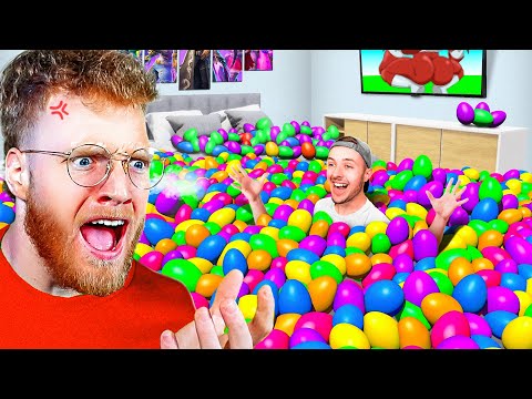 I FILLED My BESTFRIENDS ROOM With 10,000 EGGS! (prank)