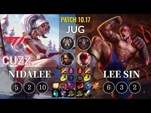 T1 Cuzz Nidalee vs Lee Sin Jungle - KR Patch 10.17
