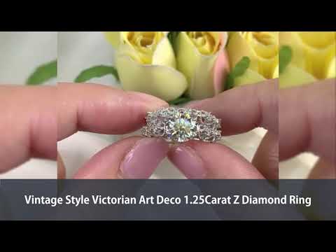 Vintage Style Victorian Art Deco 1.25Carat Z Diamond Ring