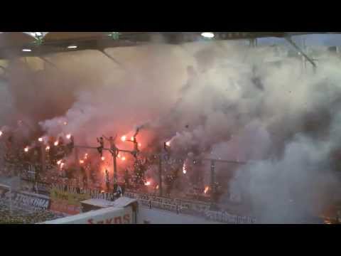 OFI CRETE vs ATROMITOS ATHENS. PYRO-ENTRANCE