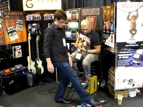 God Forbid Guitar Player Doc Coyle Guitar at NAMM 2011 Gear Rig Equipment Amps