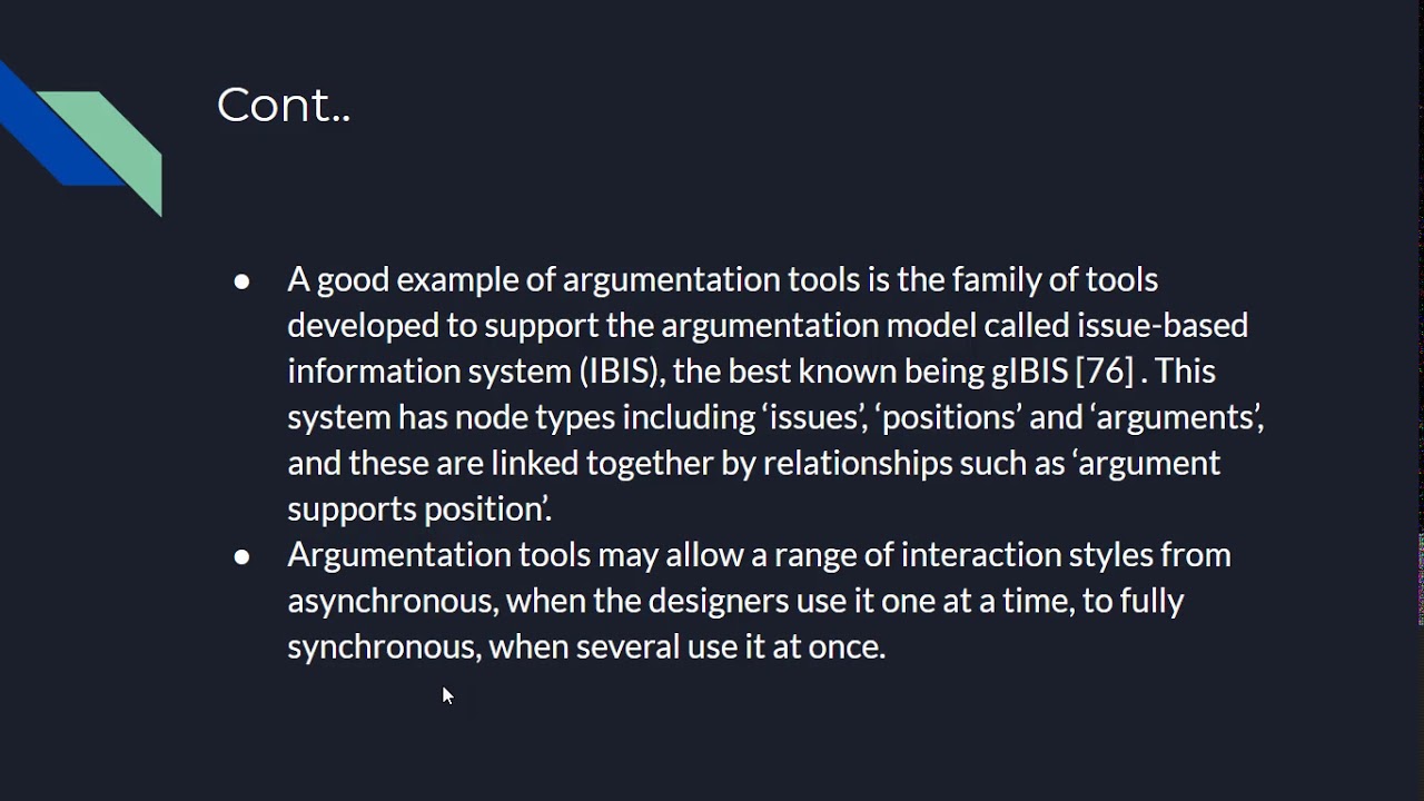 Chapter 19:HCI:  Meeting and decision support system