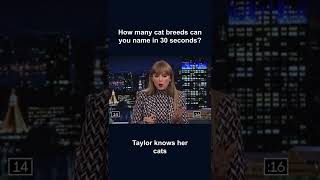 Taylor Swift's Challenge to Name Cat Breeds #shorts #taylorswift #catvideo #midnightsalbum