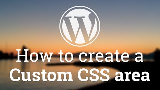 Part 13 - WordPress Theme Development - How to Create a Custom CSS area