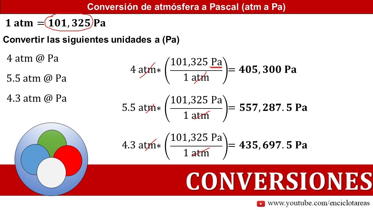 Conversiones de atm a Pascal