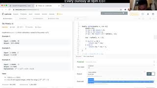 YouTube video '50. Pow(x, n) (Updated video in description) (Leetcode Medium)'