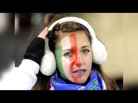 Beautiful Italian football (soccer) fans - Team Italy
