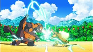 Rhyperior vs Grotle, Pokemon battle, ash's best battles, Sinnoh region Pokemon, starter Pokemon