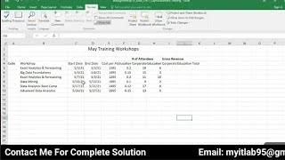 Exp19_Excel_Ch01_CapAssessment_Training |Grades A+👍|Excel Chapter 1 Cumulative Assessment - Training