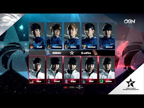 SSB vs EMF Game 1 Highlights - SBENU SONICBOOM vs E-MFIRE - LCK Week 2 - SPRING 2016