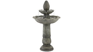 Pineapple Garden Gray 2-Tier Fountain