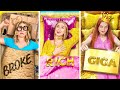 HOW TO BECOME GIGA RICH Rich Vs Poor Vs Giga Rich Challenge School Art Hacks By 123 GO
