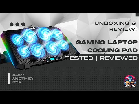 KLIM V8 Gaming Laptop Cooling Pad with 8 Fans, RGB Stand, USB Ports & Phone Holder – Compatible Up