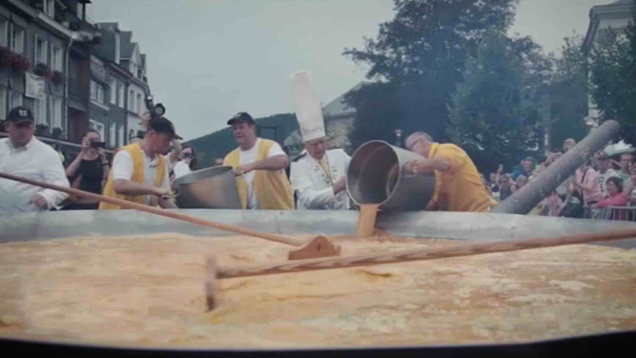 The World Giant Omelet Brotherhood has held annual festival in the Belgian