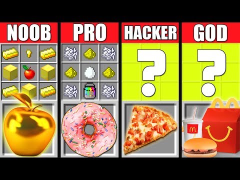 Minecraft Battle: NOOB vs PRO vs HACKER vs GOD: SUPER FOOD CRAFTING CHALLENGE minecraft Animation