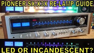 How To Re-Lamp Your Pioneer SX-X3X Receiver - LED COLOR COMPARISON