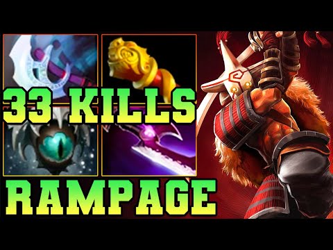 Rampage + 33 Kills Jugggernaut !! Juggernaut Dota 2 Pro Gameplay Safelane Item Build 7.39 Offlane