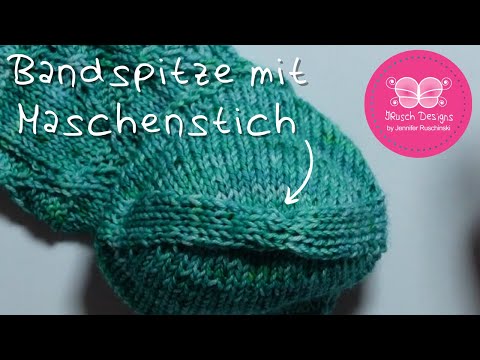 Bandspitze mit Maschenstich