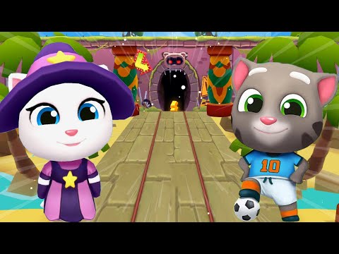 TALKING TOM GOLD RUN 2020 - NEW SPACE SIDE WORLD FOOTBALL TOM VS WITCH ANGELA