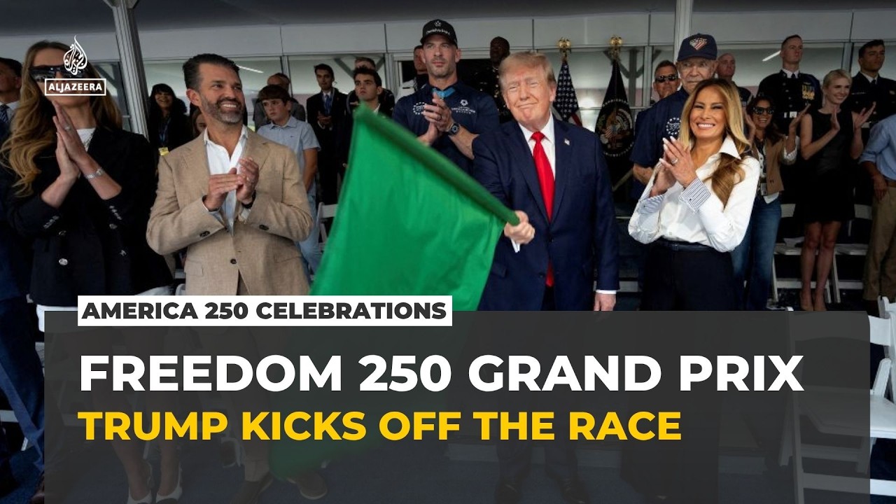 Trump kicks off IndyCar's Freedom 250 Grand Prix race in Washington, DC