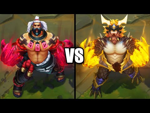 Inkshadow Udyr vs Dragon Oracle Udyr Skins Comparison (League of Legends)