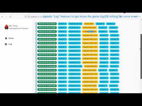 Mo Siang Simple Management System (Website | Xampp) - Update Log Feature