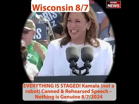 STAGED Kamala (not a robot) Canned & Rehearsed Speech; Pelosi to Walz 'service on the battlefield'