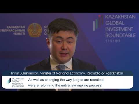 Timur Suleimenov, Minister of National Economy, at Kazakhstan Global Investment Roundtable