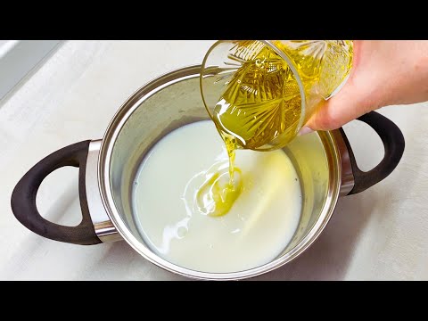 Pour olive oil into milk ❗️ I don’t buy it in the store anymore. Easy and fast
