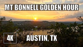 Mount Bonnell AUSTIN, TX 4K Golden Hour Loop - 1 Hour Relaxing Nature Sounds