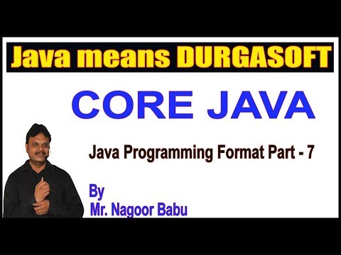 Java Tutorials Core Java Java Programming Format Part 7 By Nagoor Sir