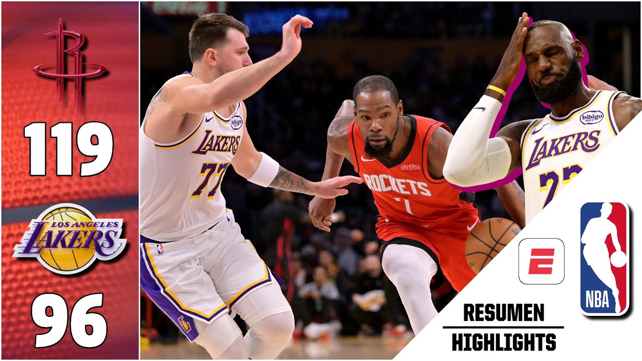 LOS ANGELES LAKERS SUFREN DURO BATACAZO. Cayeron por 119-96 ante LOS HOUSTON ROCKETS | NBA | Resumen