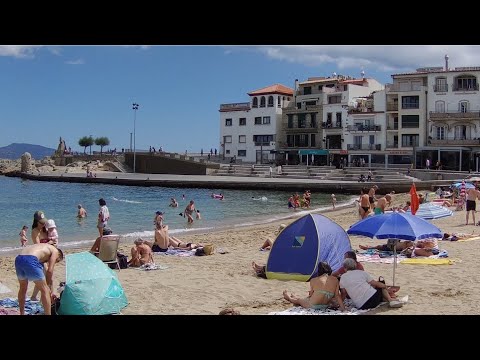 l'Escala centrum, stranden, strand Riëlls