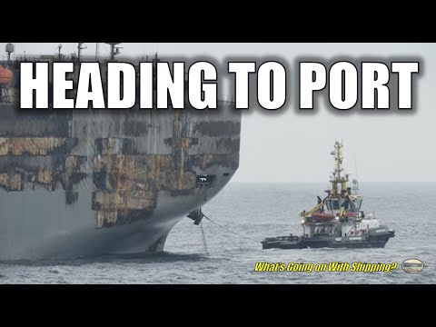 Fremantle Highway Towed To Port | Heading To Eemshaven | Salvage Crews Onboard & Stability Issues