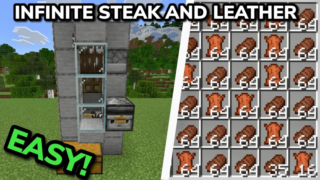 SIMPLE AUTOMATIC COW FARM TUTORIAL for Minecraft Bedrock and Java