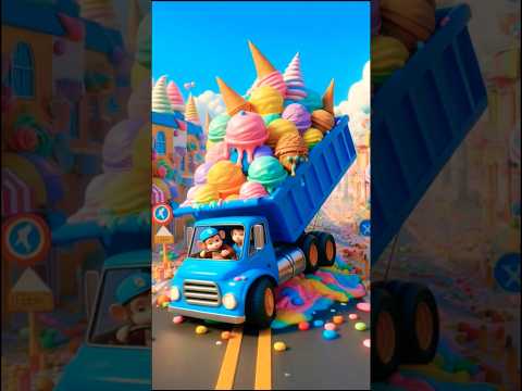 The monkey drove the ice cream dumper🥱😄🍦😋#icecream #icecreamdumper #aiart #viralshort