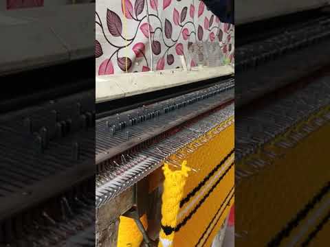 amazing knitting skills#knitting#machine#work yellow colour with bubbles Desgine card