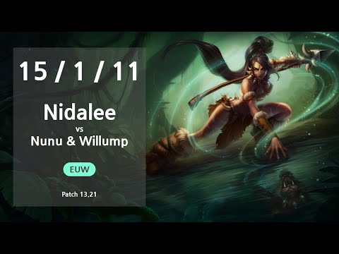Nidalee Jungle vs Nunu & Willump - EUW GrandMaster Patch 13.21