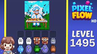 Pixel Flow Level 1495 Solution Walkthrough