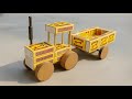 How To Make A Matchbox Tractor Trolley At Home DIY Tractor Trolley Toy Project