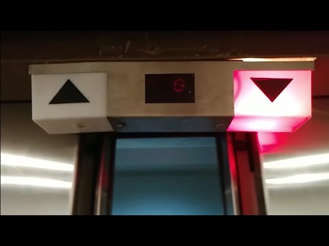 HANGING FLOOR INDICATOR Otis Lexan Traction Elevators @ Crown Tower Building, San Antonio, TX