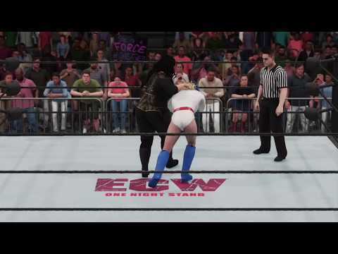 WWE 2K18 Nia Jax vs. Power Girl - Falls Count Anywhere