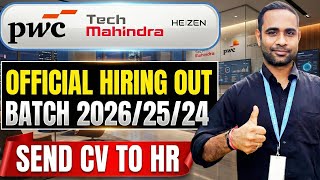 Download lagu PWC official hiring 2026/25/24 |TechMahindra  Hiring | Salary 12LPA | BE/Btech/All mp3