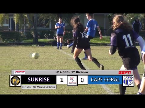 U14 Sunrise Prime FC Y1 vs Cape Coral Cyclones Black  - FSPL 3/7/2020 FULL GAME