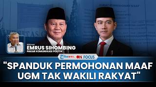 [FULL] Pesan Tersembunyi di Balik Spanduk Permohonan Maaf Catut UGM, Pakar Desak RI 1 Ajak Dialog